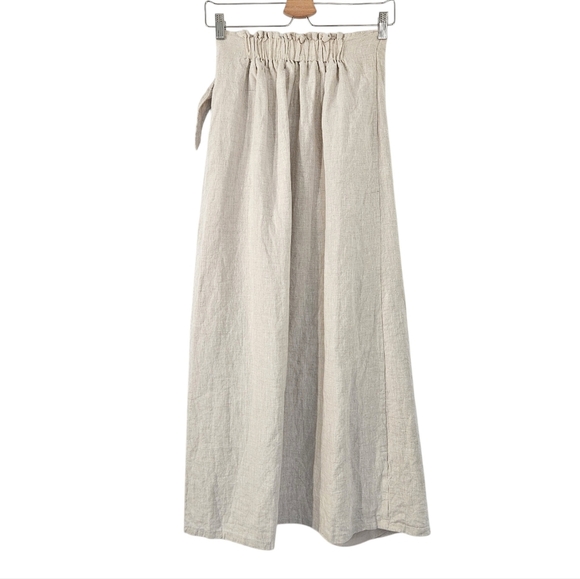 DISSH Hallie Natural Linen Wrap Skirt Beige Size US 4 Old Money Neutral Beige - Picture 8 of 13